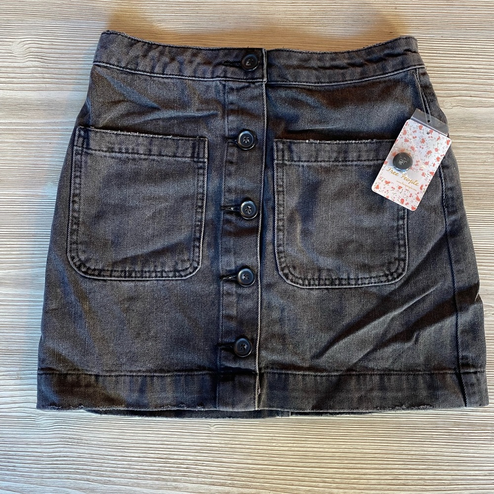 Free People High Rise Jean Skirt